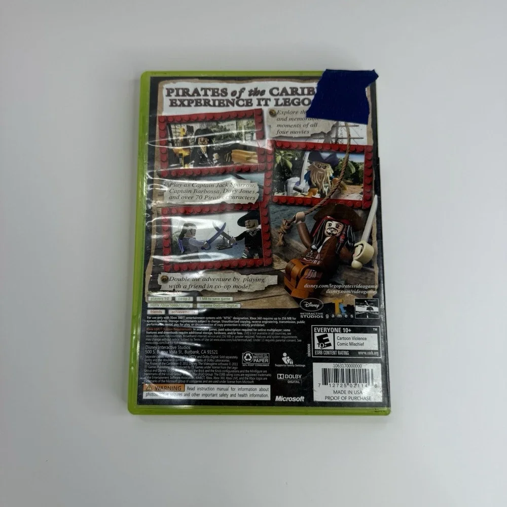 Disney Pirates of The Caribbean LEGO Xbox 360 Video Game With Manuel Untested